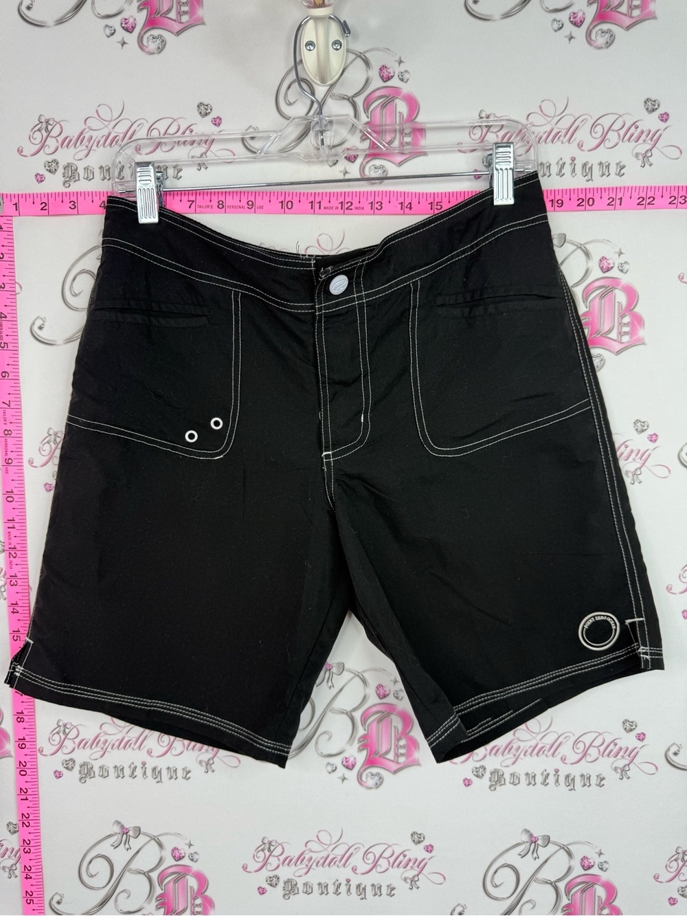 Point Zero shorts Black Women's Bermuda Shorts with White Contrast Stitching